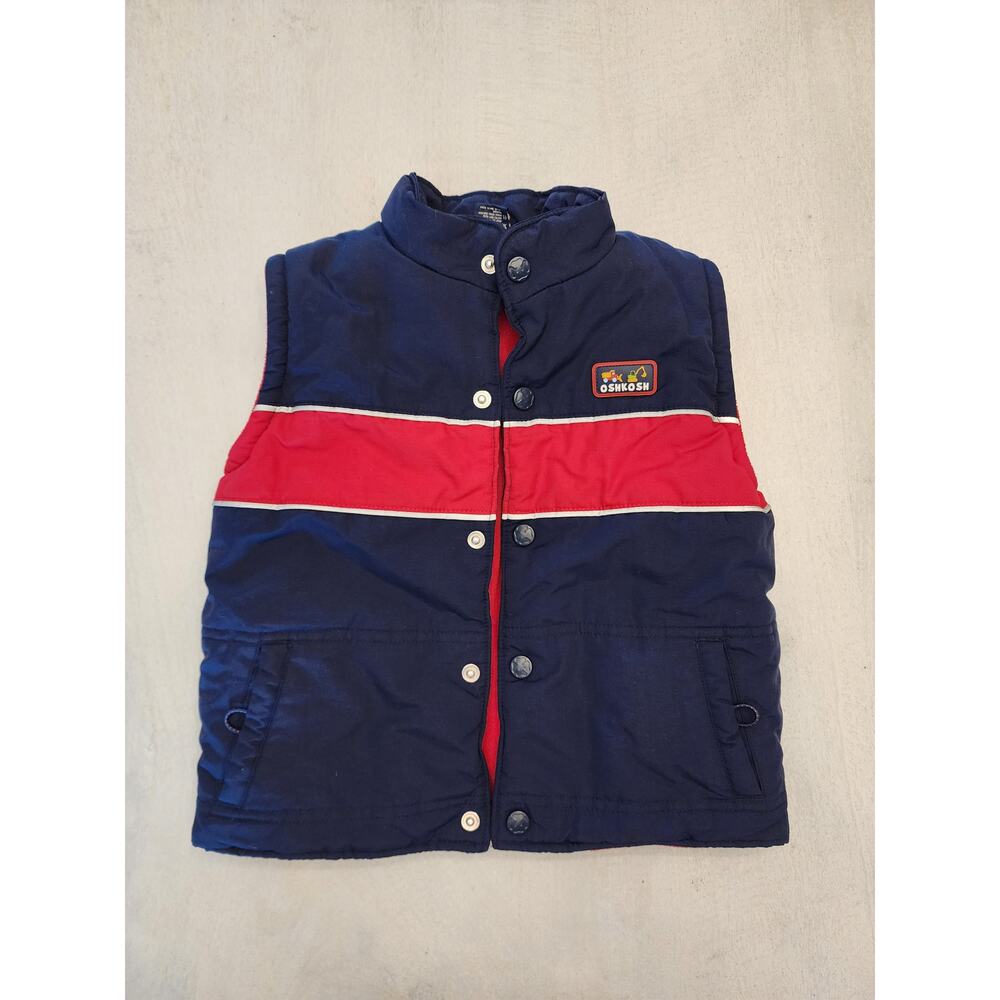 Oshkosh Boys SZ 3T Puffer Vest Red Blue Winter Outerwear
